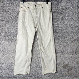Khaite Jeans Womens 27 Ivory Wendell Made in USA Straight Leg Denim Designer